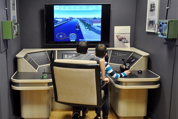 De simulator van het Maas Binnenvaartmuseum